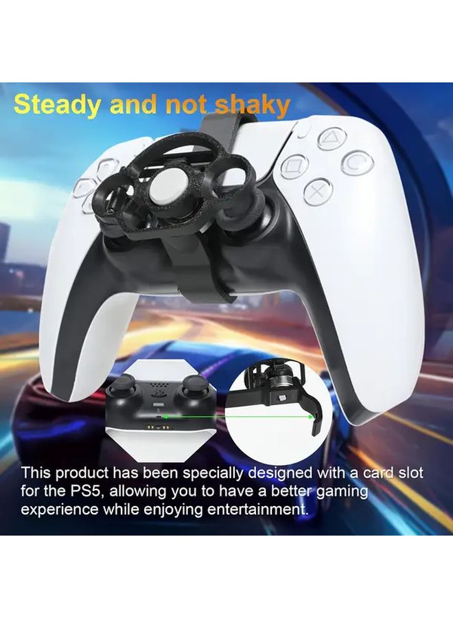 PS5 Mini Steering Wheel Controller Black ABS Auto Return Quick Start Button - Image 4