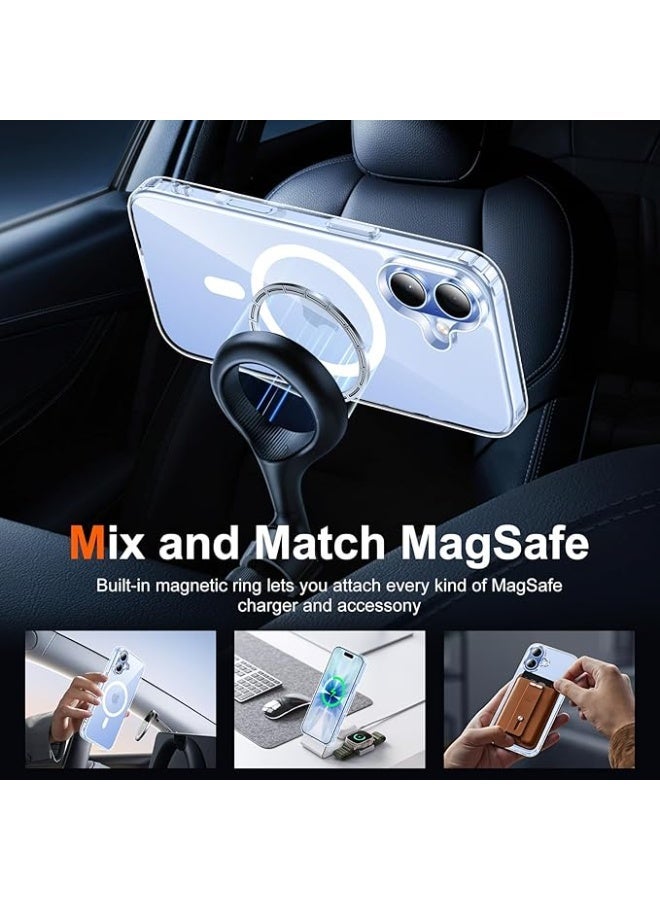 غولو جراب Golau لهاتف iPhone 17 MagSafe، غطاء شفاف، حلقة مغناطيسية مدمجة، [حماية من الدرجة العسكرية]، تقنية iCrystal المطورة المضادة للاصفرار، ظهر مقاوم للخدش، حماية للتحكم في الكاميرا، جراب مغناطيسي فائق النحافة - Image 4