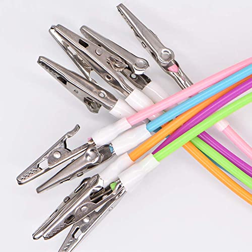 Angzhili 5 Pcs Dental Bib Clips,Silicone Napkin Clip Bib Holders with Colorful Silicone Lanyard and Stainless Steel Clip(Multicolor) - Image 5