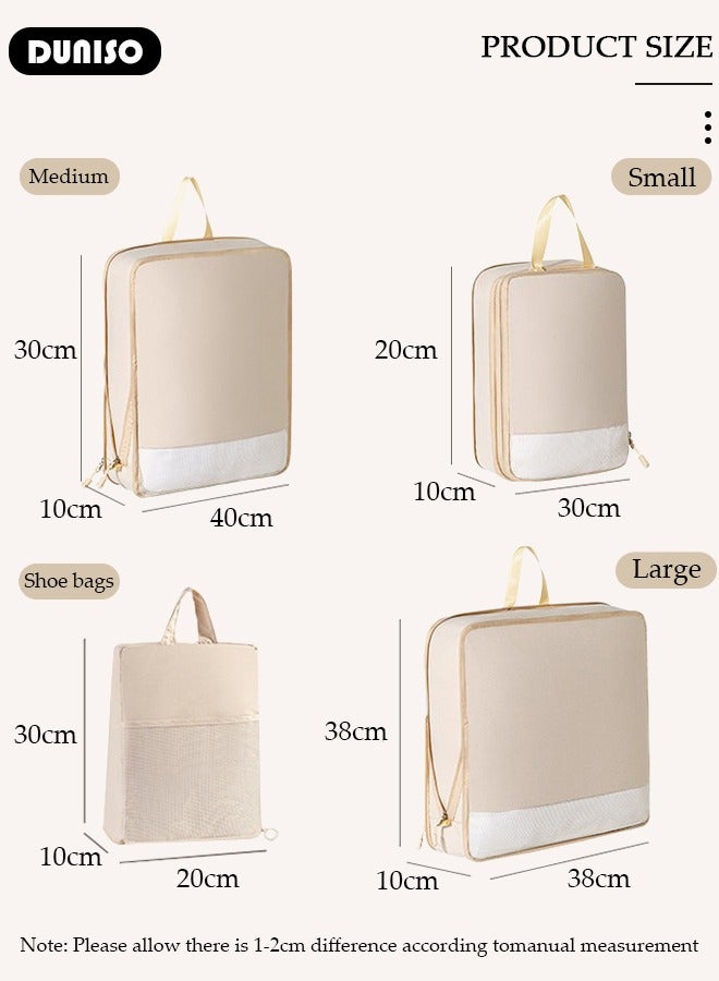 DUNISO 4 Piece Travel Organizer Bags for Luggage, Waterproof and Durable Travel Bags, Packing Cubes for Travel, Compression Cubes for Suitcases, Travel Bags for Clothes, Toiletries, Clothing, Underwear  - Image 3