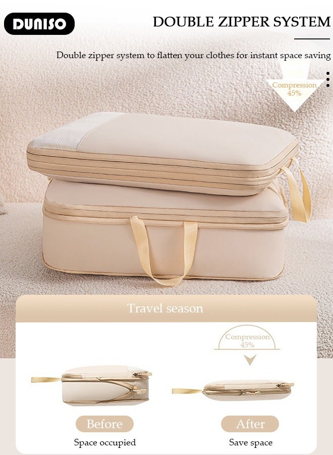 DUNISO 4 Piece Travel Organizer Bags for Luggage, Waterproof and Durable Travel Bags, Packing Cubes for Travel, Compression Cubes for Suitcases, Travel Bags for Clothes, Toiletries, Clothing, Underwear  - Image 2