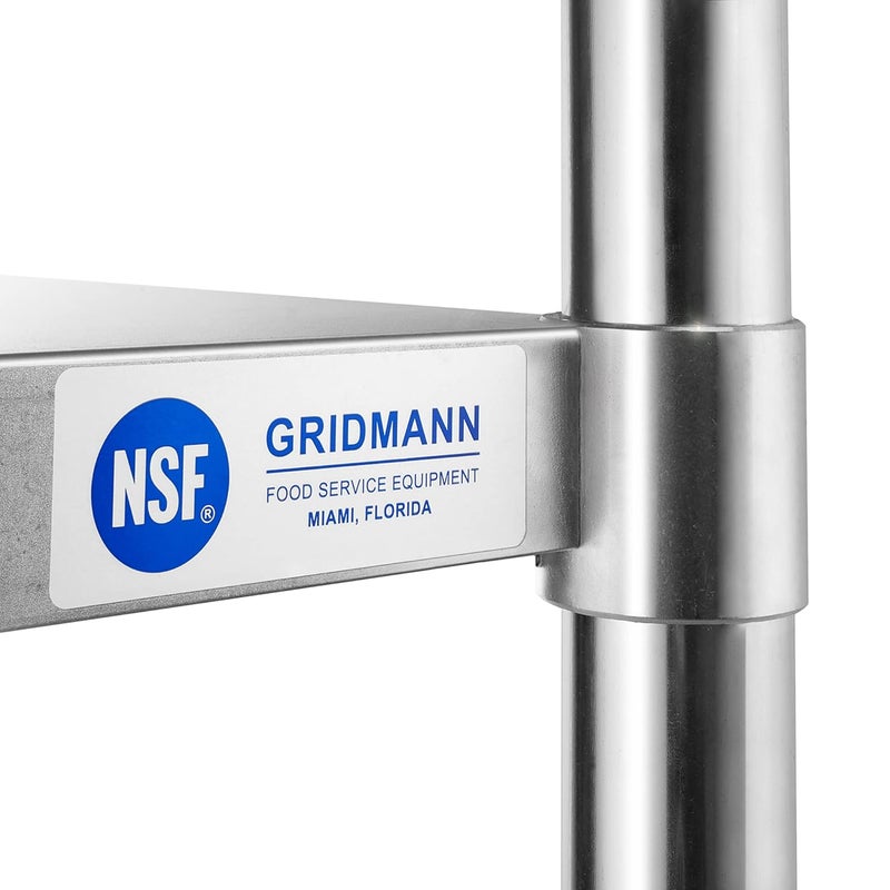 GRIDMANN Stainless Steel Work Table 12 x 30 Inches, NSF Commercial Kitchen Prep Table with Under Shelf for Restaurant and Home - Image 5