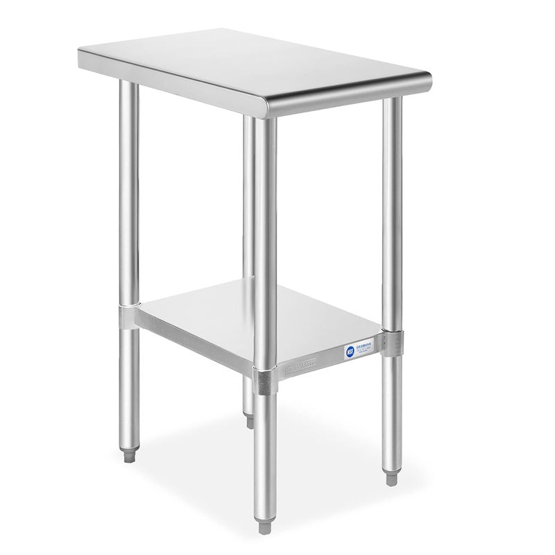 GRIDMANN Stainless Steel Work Table 12 x 30 Inches, NSF Commercial Kitchen Prep Table with Under Shelf for Restaurant and Home - Image 1