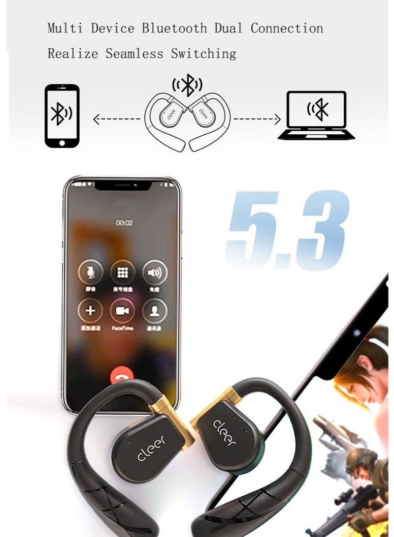 كلير سماعات Cleer ARC AIR الأذن المفتوحة | سماعات رياضية لاسلكية بلوتوث، تقليل الضوضاء بالذكاء الاصطناعي، متوافقة مع جميع الهواتف الذكية - أسود - Image 3