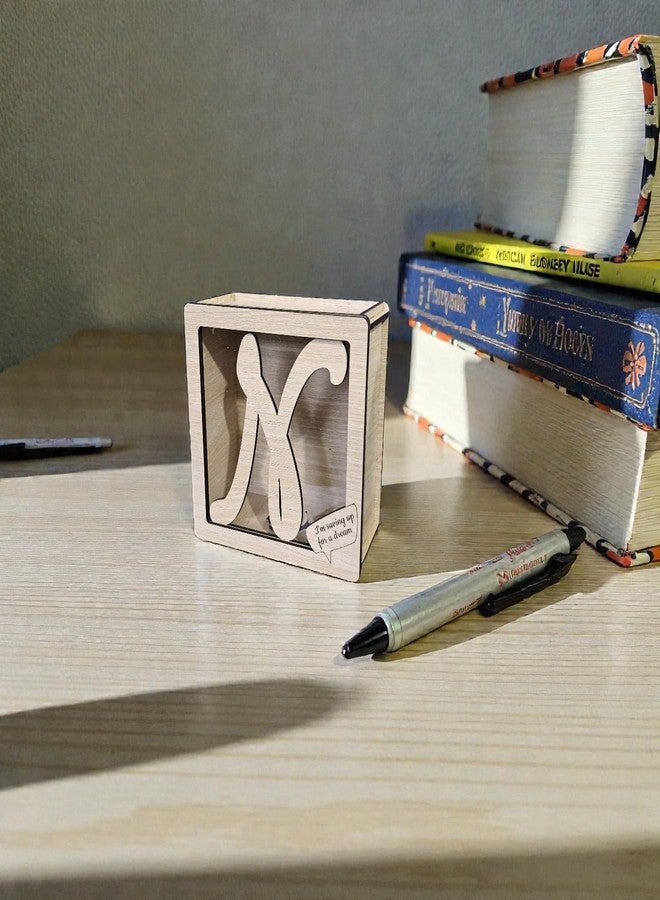 LACUM® Letter Piggy Bank - Custom Wooden Money Bank for Kids & Adults - Sunmica Coated Engineering Wood with Transparent Acrylic Front - Unique Gifts (Letter N) - Image 5