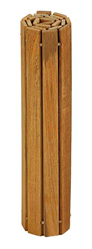 Bare Decor حصيرة طاولة مرنة من خشب الساج الأصلي من بار ديكور آسي، 1 حصيرة 19" × 12" بني - Image 3