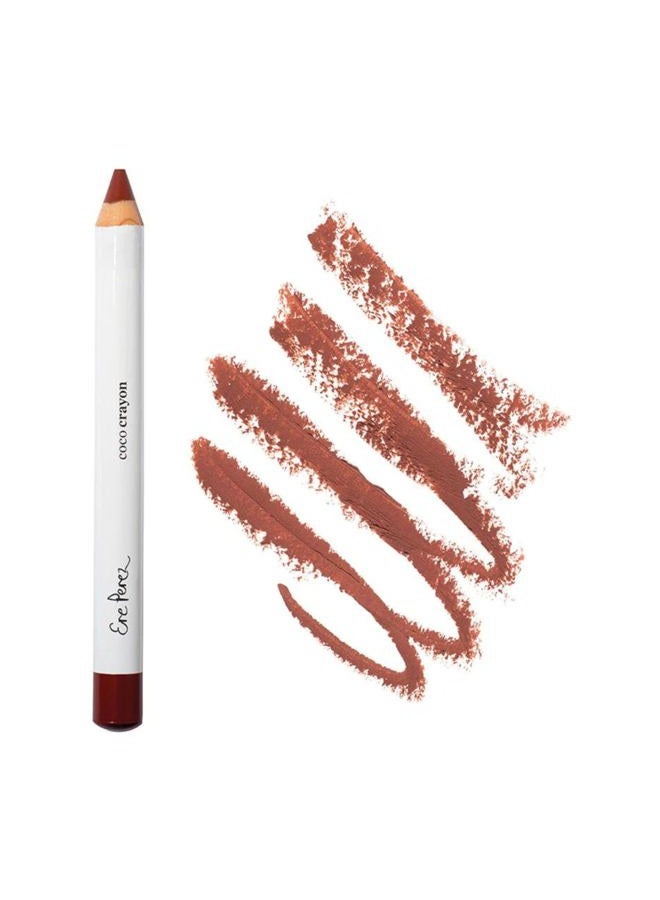 Ere Perez Natural Coco Crayon Hydrating Lip Color | Baobab + Coconut Oil, Silica, Vitamin E | Protect, Nourish, Repair | Vegan, Cruelty-Free, Clean Beauty (Brave, 0.01 oz | 3 g) - Image 1