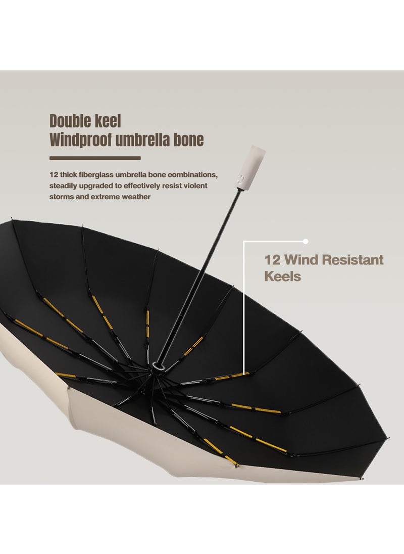 Generic - 12 Rib Parasol, Umbrella, UV Protection, Solid Color Umbrella, Windproof, Pink - Image 1