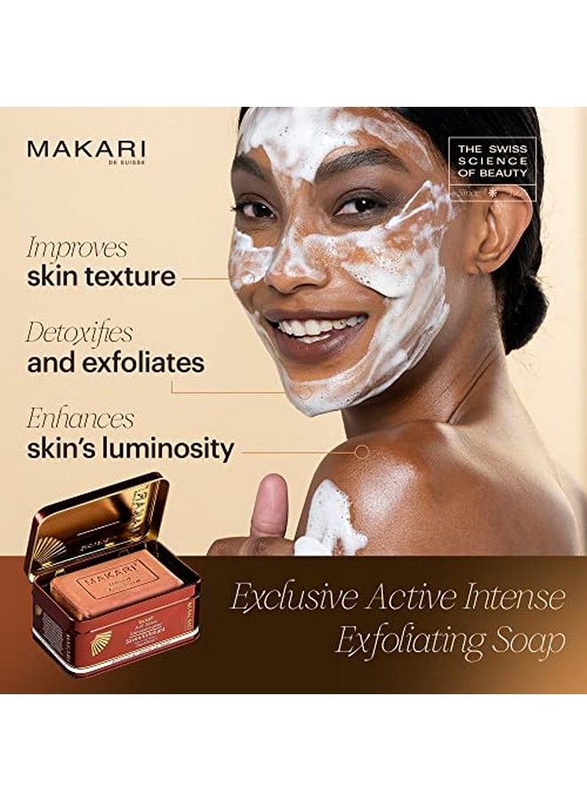 Makari Exclusive Active Intense Exfoliating Soap (7Oz) ; Unify & Illuminate ; Advanced Brightening Bar For Dark Spots And Blemishes ; Exfoliates Dead Skin Cells And Helps Reveal Natural Skin Radiance - Image 3