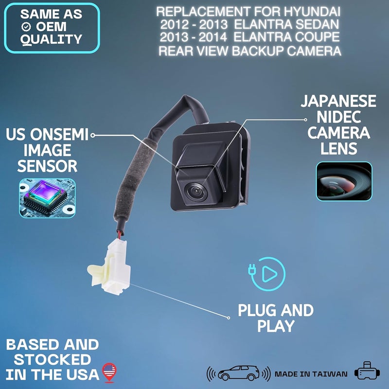 AMAJY كاميرا احتياطية AMAJY لهيونداي إيلانتر 2012-2014 - بديل OEM 95750-3X105 95750-3X345 - Image 2