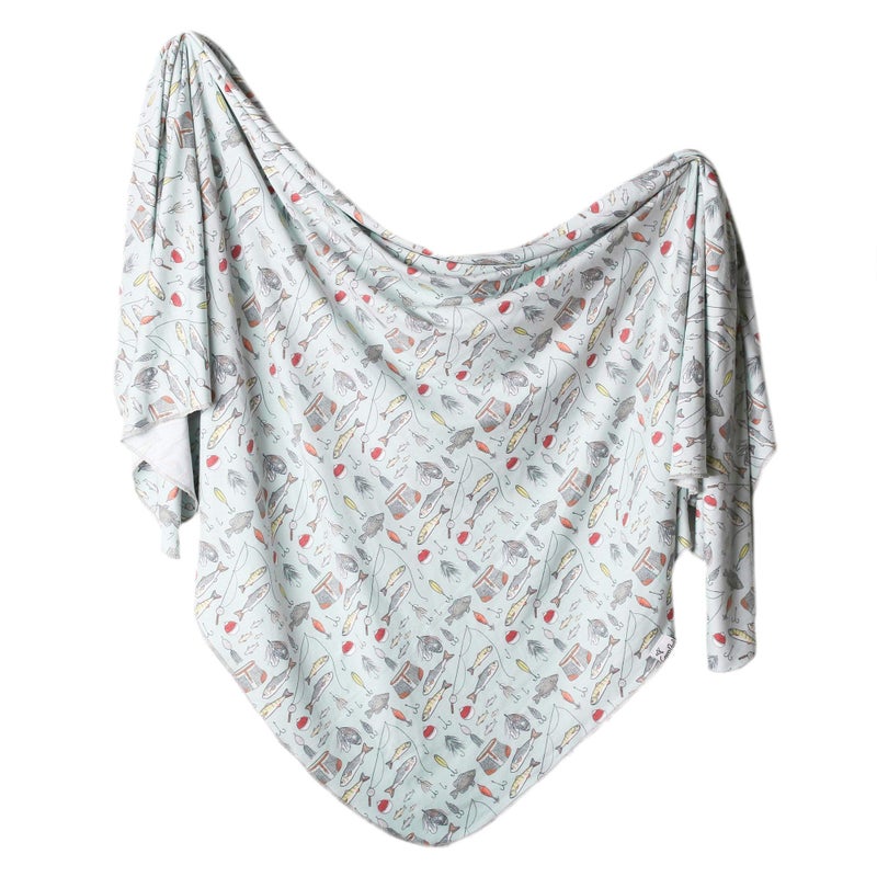 Copper Pearl Copper Pearl Large Premium Knit Baby Swaddle Receiving Blanket Trout