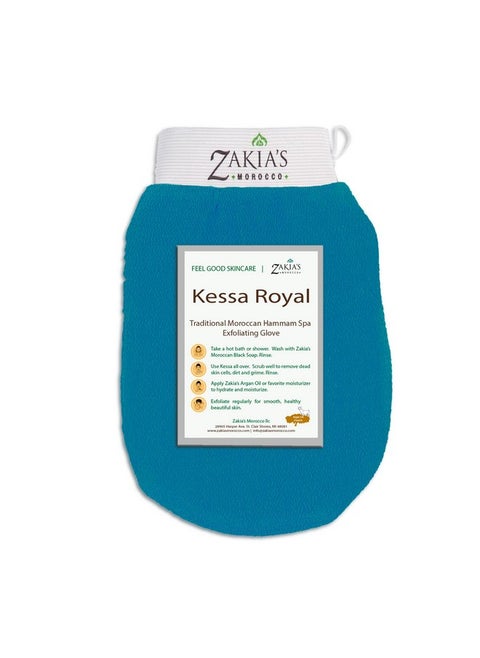 Moroccan Kessa Exfoliating Scrub Glove - Teal Blue