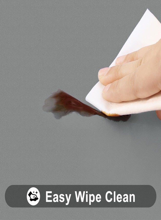 smiry مفرش طاولة سميري دائري للنزهات، أغطية طاولات مرنة مقاومة للماء تناسب الطاولات بمقاس 45-56 بوصة، مفارش طاولات من الفينيل قابلة للمسح بظهر من الفلانيل للتخييم، للاستخدام الداخلي والخارجي، رمادي - Image 5