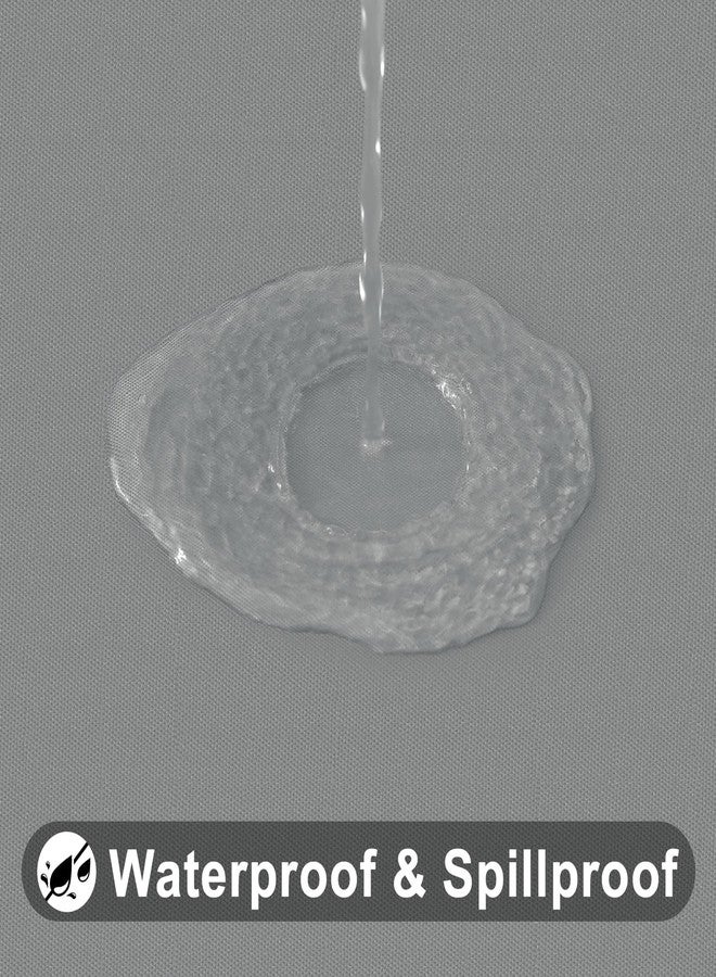 smiry مفرش طاولة سميري دائري للنزهات، أغطية طاولات مرنة مقاومة للماء تناسب الطاولات بمقاس 45-56 بوصة، مفارش طاولات من الفينيل قابلة للمسح بظهر من الفلانيل للتخييم، للاستخدام الداخلي والخارجي، رمادي - Image 4