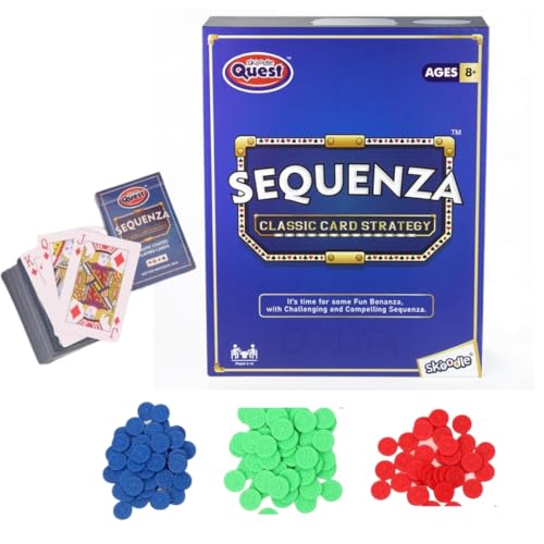 LAALIYA Sequenza Strategy Board Game for Kids & Families | Classic Card and Chip with Playing Cards & Tokens | Fun Sequence-Inspired Game for Parties & Game Nights - Image 1
