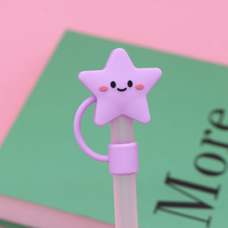 Soft Glue 7 8 10Mm Straw Cap Silicone Cute Cartoon Doll Straw Plug Pvc Stereo Dustproof Straw Cap - Image 1
