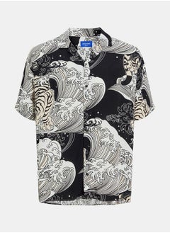 Relaxed Fit Waves Print Resort Shirt