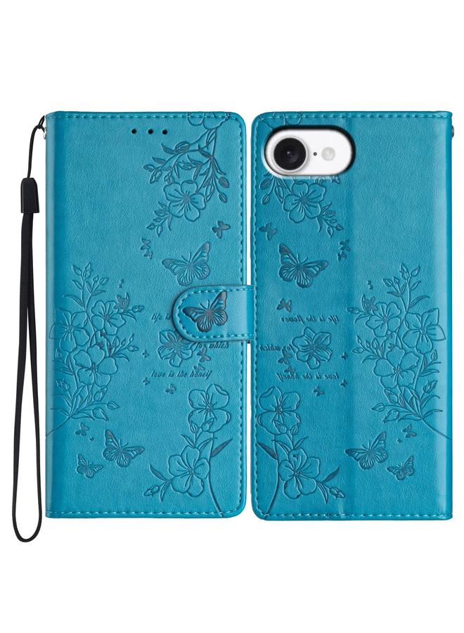 erorex Case For iPhone 16e Butterflies and Flowers Leather Phone Case - Image 1