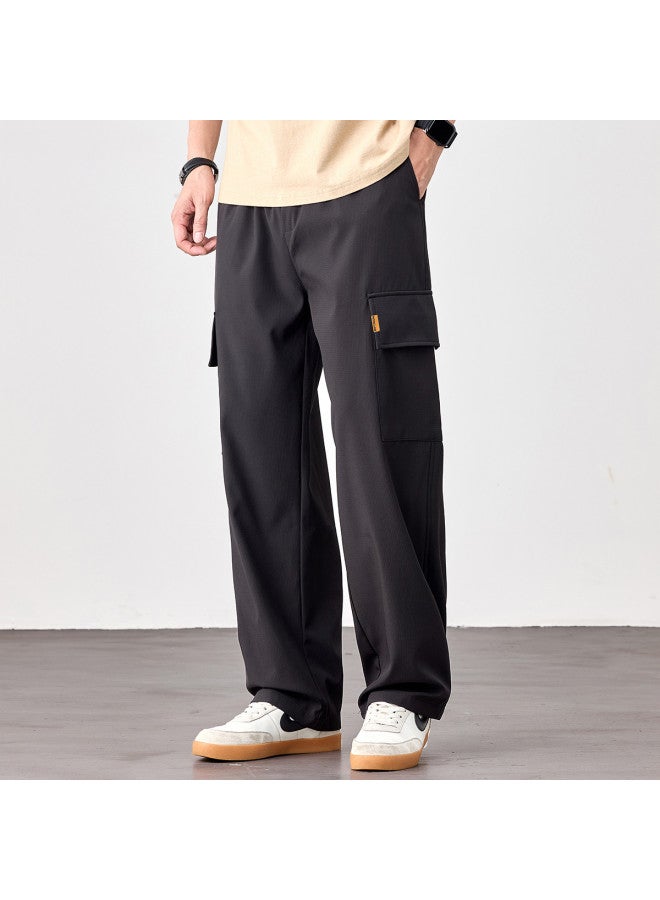 EPTISON Double Large Pocket Trendy Stretch Straight-leg Casual Pants For Men - Summer Flowy Wide-leg Cargo Trousers - Image 4