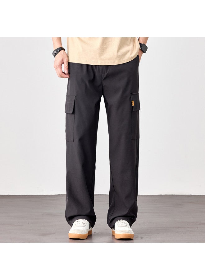 EPTISON Double Large Pocket Trendy Stretch Straight-leg Casual Pants For Men - Summer Flowy Wide-leg Cargo Trousers - Image 3