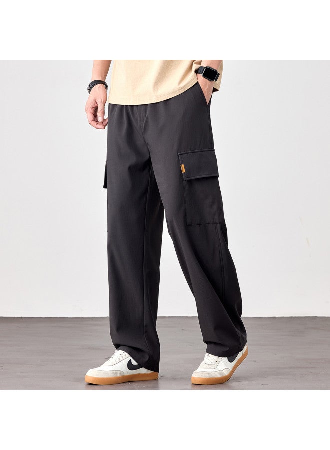 EPTISON Double Large Pocket Trendy Stretch Straight-leg Casual Pants For Men - Summer Flowy Wide-leg Cargo Trousers - Image 2
