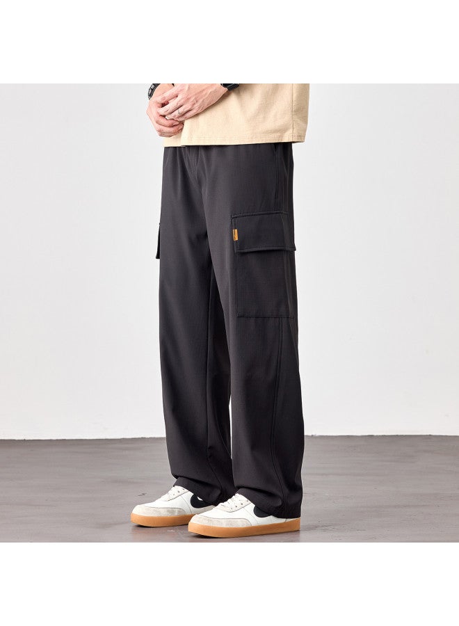 EPTISON Double Large Pocket Trendy Stretch Straight-leg Casual Pants For Men - Summer Flowy Wide-leg Cargo Trousers - Image 5