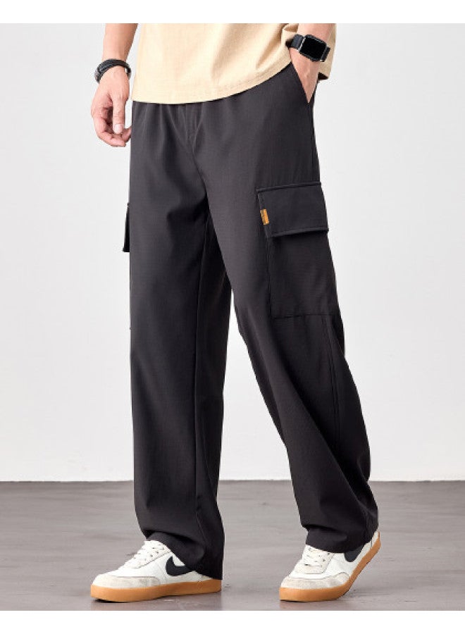 EPTISON Double Large Pocket Trendy Stretch Straight-leg Casual Pants For Men - Summer Flowy Wide-leg Cargo Trousers - Image 1