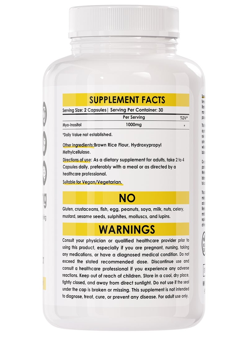 Sporter Inositol 1000mg – 60 Capsules | Supports Hormonal Balance & Blood Sugar | Vegan, Non-GMO - Image 2