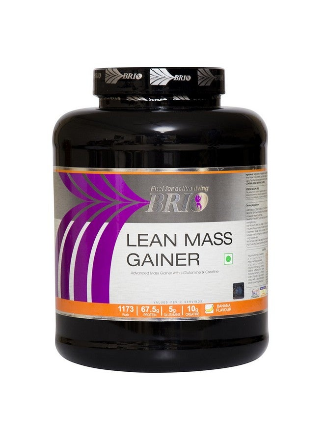 Brio Lean Mass Gainer With L-Glutamine And Creatine | 1173Kcals And 67.5 g Protein Advanced Mass Gainer For Men And Women Pack Of 3Kg (Banana Flavour) - Image 1