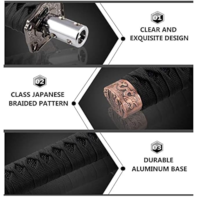 ريحني مقبض ناقل الحركة العالمي من RYANSTAR RACING مقبض ناقل الحركة Universal مقابض تبديل سيف ذراع ناقل الحركة Katana Samural متوافق مع السيارات اليدوية معظم السيارات الأوتوماتيكية مع 4 محولات أسود - Image 3