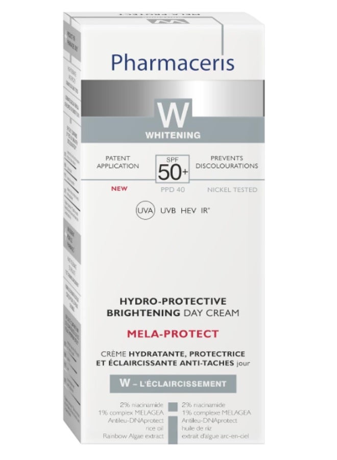 Pharmaceris W Mela Protect Brightening Day Cream SPF 50+, Anti-Pigmentation, UV & Blue Light Protection, Niacinamide & Antioxidants, 50 ml - Image 1