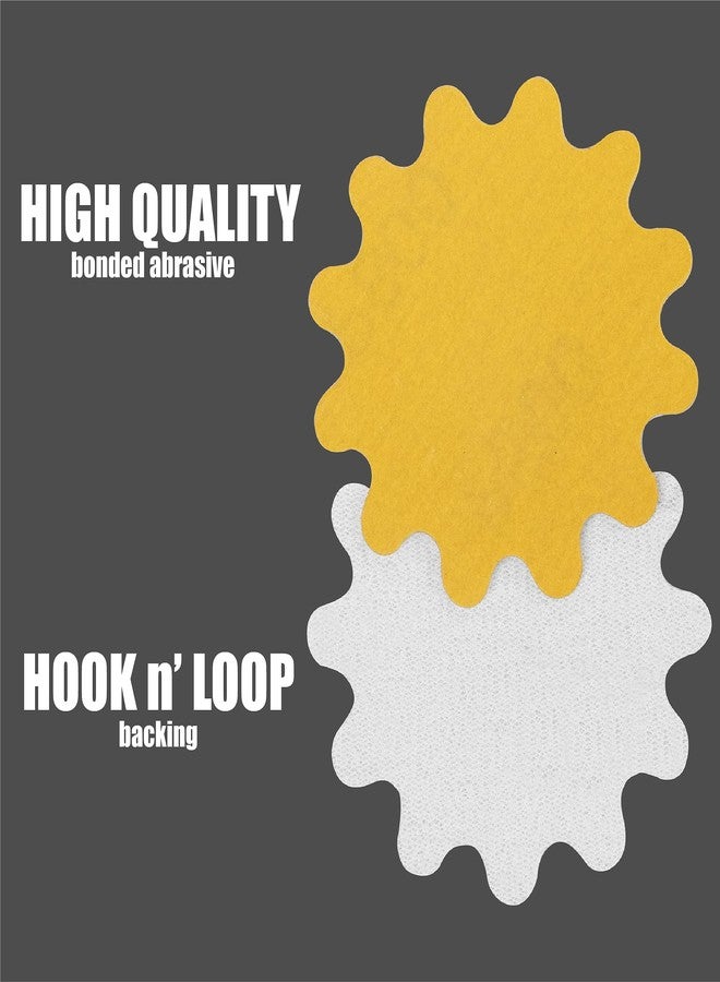 Keystone Flex Edge Gold 2 Inch Sanding Discs, Hook and Loop Wavy Sand Paper for Bowl Sanders and Drill Sanding Attachments, Prevent Shifting, Single Grit - 25 Pack (800 Grit) - Image 5