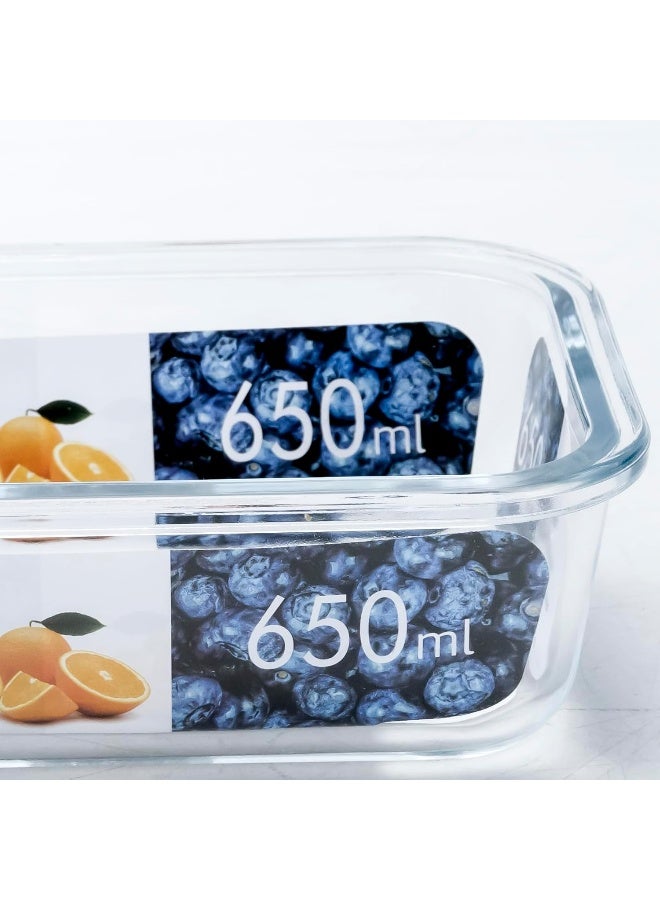 Mondex Borosilicate Glass Rectangular Food Saver Food Storage Container Lunchbox With 650Ml Capacity, Openable And Secure Air Vent, Silicone Seal, Plastic Lid  - Image 3
