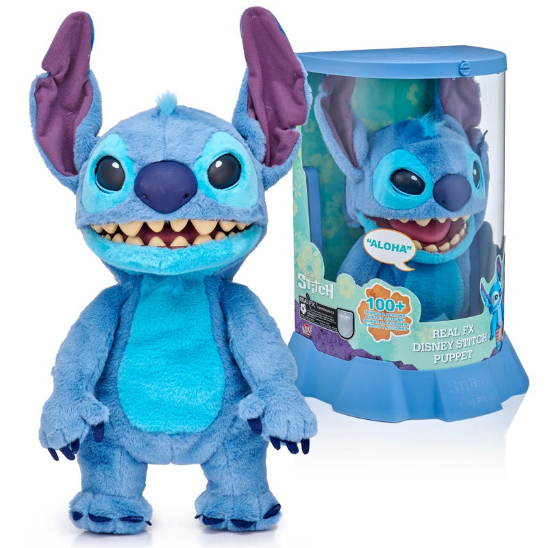 Wow! Stuff Disney Stitch Puppetronic by RealFX | Looks, Feels & Sounds Real! | Disney's Lilo & Stitch | Over 100 Action & Sounds | 18" High | Ages 6+ - Image 1