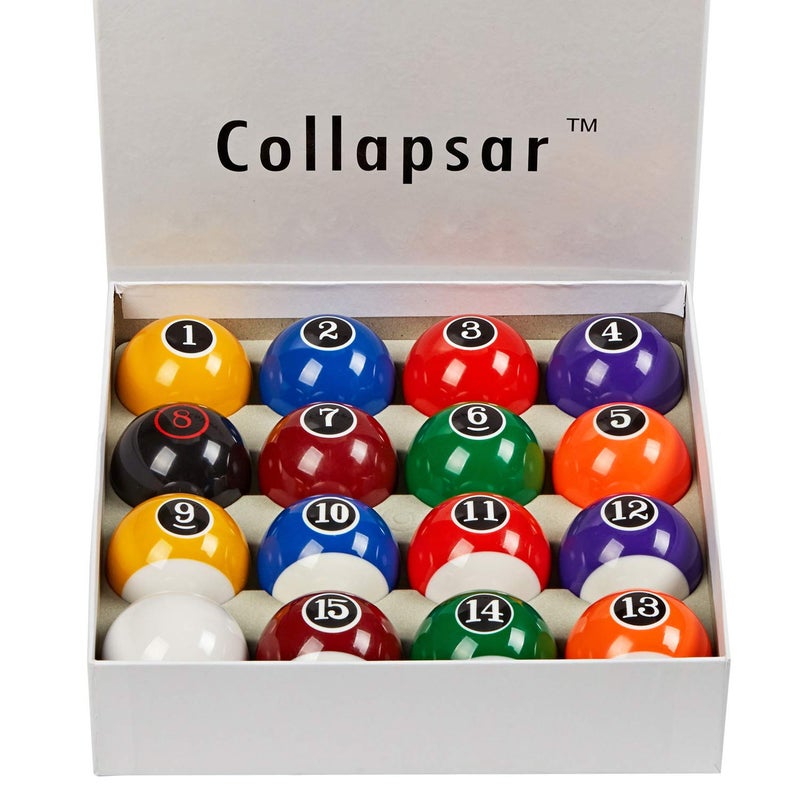 Collapsar Deluxe 2-1/4 Inch Regulation Size Billiards Pool Table Billiard Ball Set Complete 16 Pool Balls Set (Several Style Available) (Modern Style) - Image 2