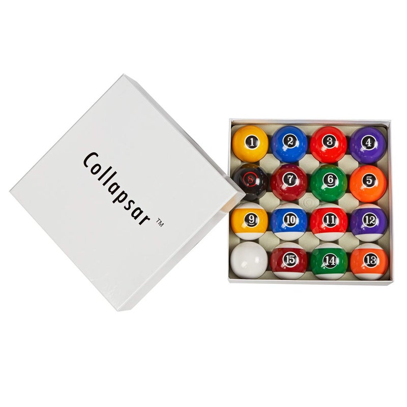 Collapsar Deluxe 2-1/4 Inch Regulation Size Billiards Pool Table Billiard Ball Set Complete 16 Pool Balls Set (Several Style Available) (Modern Style) - Image 4