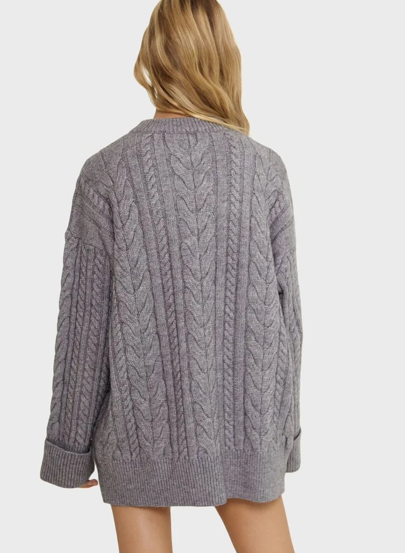 SNDYS Round Neck Oversized Sweater