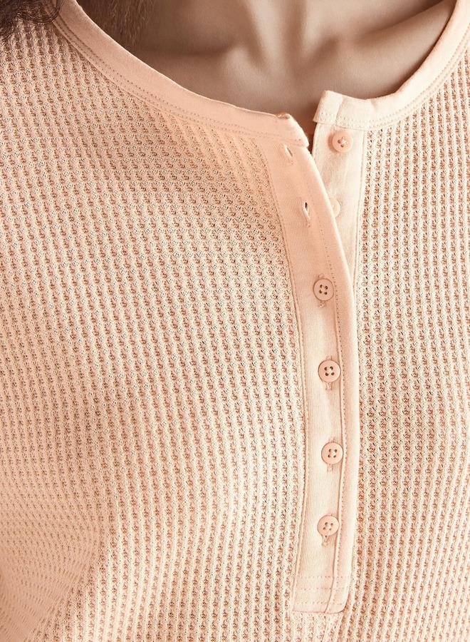 Splash FAV Textured Night Dress with Long Sleeves - Image 3