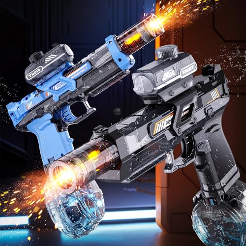 Vanvimen 2 Pack Water Gun for Kids Boys Squirt Water Gun for Kids with LED Light 25 FT Shooting Range Large Capacity No Leak Water Guns Summer Swimming Pool Beach Outdoor Water Fighting Parties Toys - Image 1