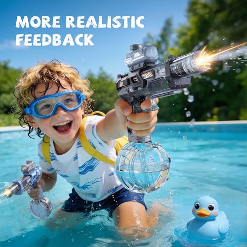 Vanvimen 2 Pack Water Gun for Kids Boys Squirt Water Gun for Kids with LED Light 25 FT Shooting Range Large Capacity No Leak Water Guns Summer Swimming Pool Beach Outdoor Water Fighting Parties Toys - Image 5