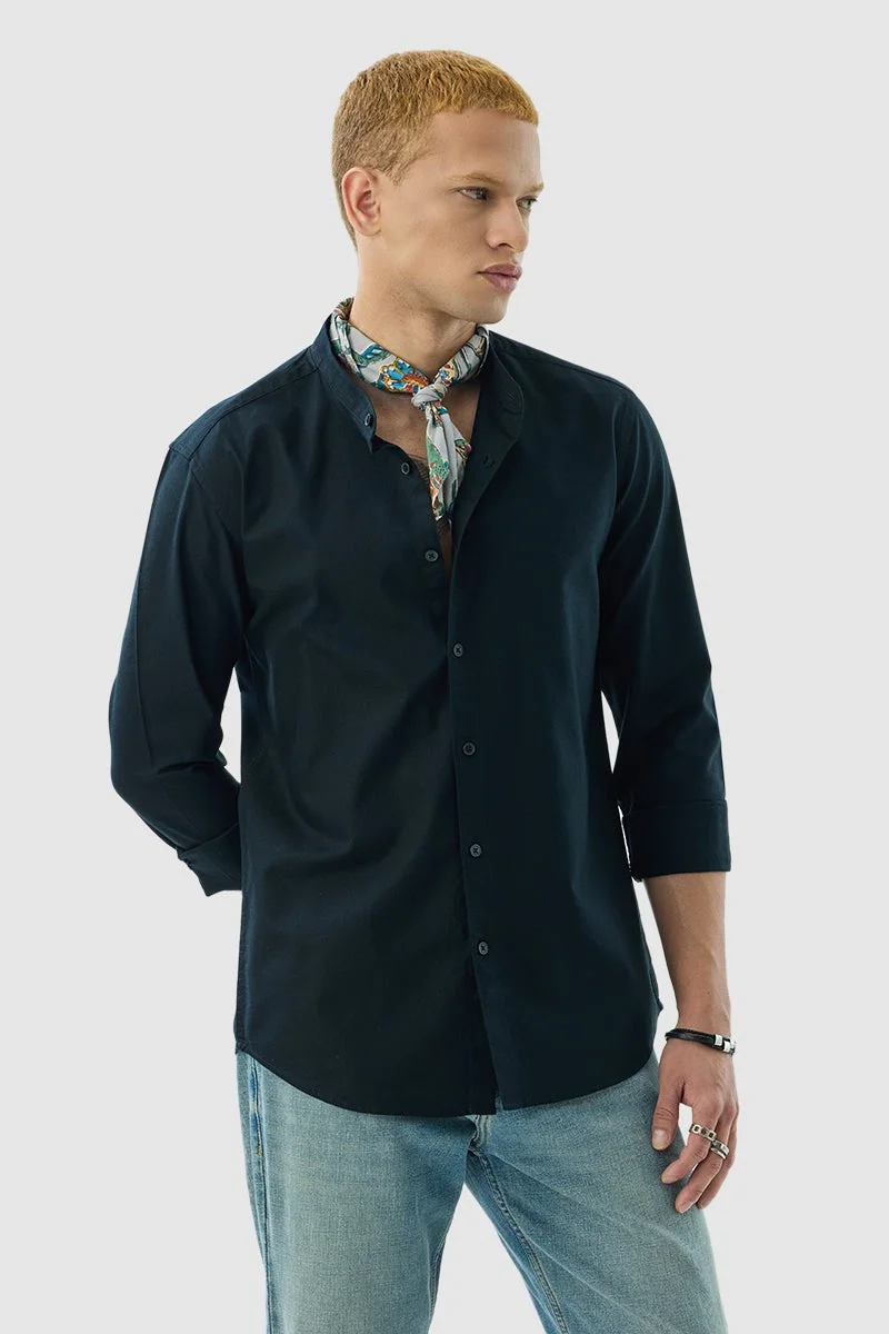 SNITCH Slim Fit Core Lab Oxford Black Shirt