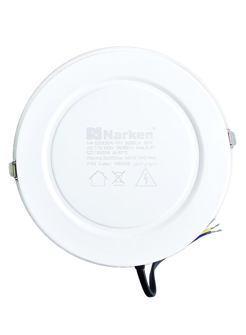 Narken 30W Daylight(Cool white) 6500K Spot LED Power Saving Metal Body Recessed Ceiling Downlight. - Image 2