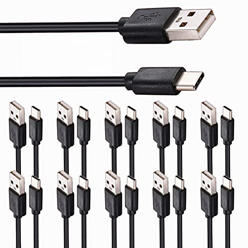 tekSonic USB Type C Cable Fast Charging [10-Pack 3.3ft], USB-A to USB-C Multi Pack Bulk Charge Cord Compatible with Samsung Galaxy S10 S9 S8 S20 S21 Plus A52 A21 A32 A11,Note 10 9 8, PS5 Controller - Image 1