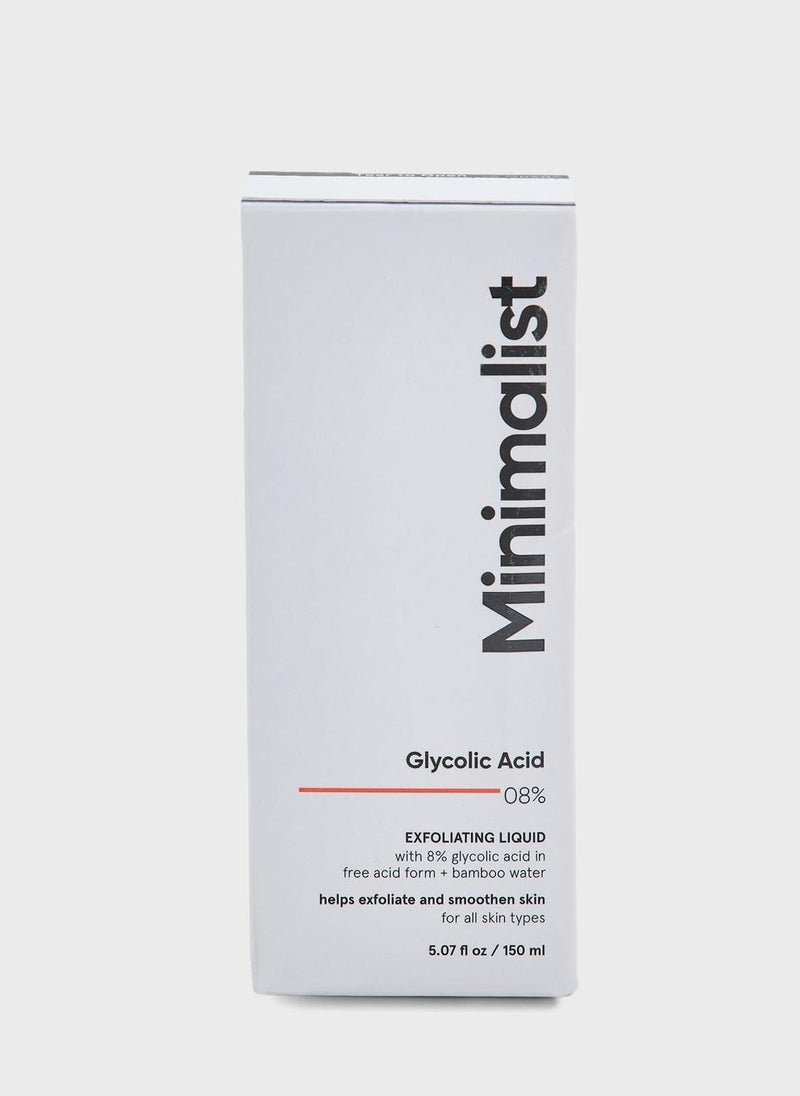 Minimalist Skincare - Glycolic Acid 08% Exfoliating Liquid - Image 1