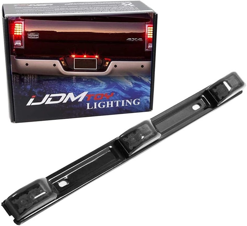 iJDMTOY Smoked Lens 3-Lamp Truck Rear Tailgate or Trailer LED Light Bar Compatible with Ford F-150 F-250 F-350 F-450 Dodge RAM 1500 2500 3500 Chevy Silverado, GMC Sierra, etc - Image 1