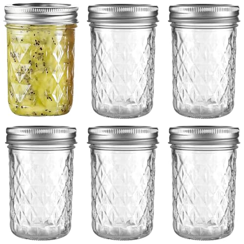 BOMEX 12oz/350ml Mason Jars with Airtight Lids Glass Canning Jars with Regular Lids Spice Jars Honey Jars for Yogurt,Jam,Spice,Overnight Oats Canning, Preserving,Decorations,Jelly,Dessert,6 Pack (12oz) - Image 1