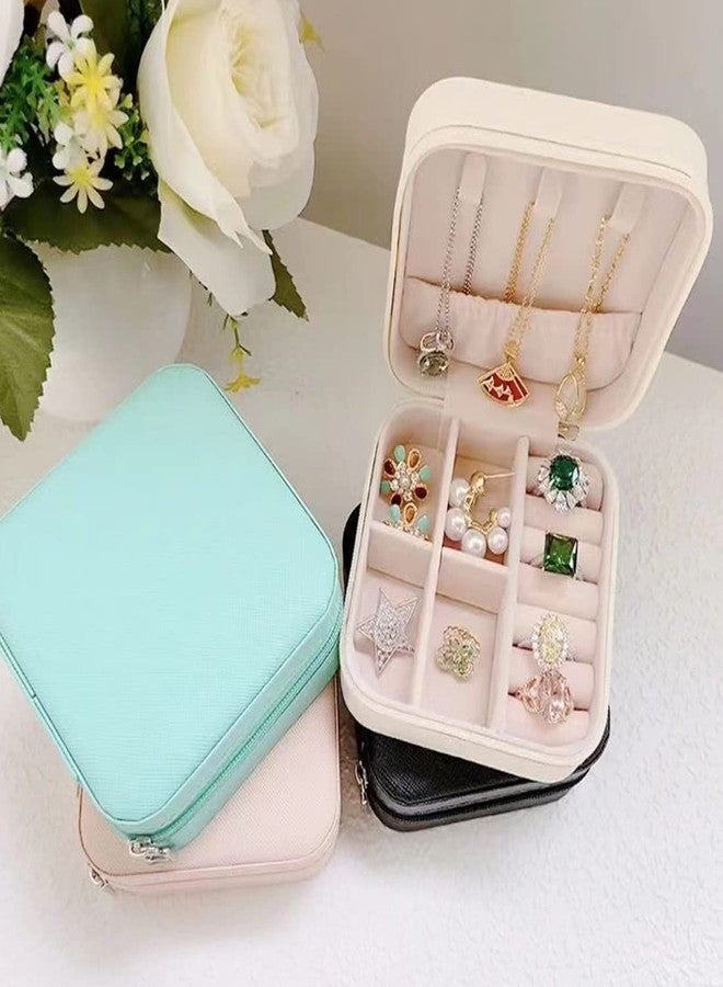 Serlife Travel Jewelry Organizer Box PU Leather Jewelry Travel Case Small Jewelry Boxes for Women Blue (Initial O) - Image 3