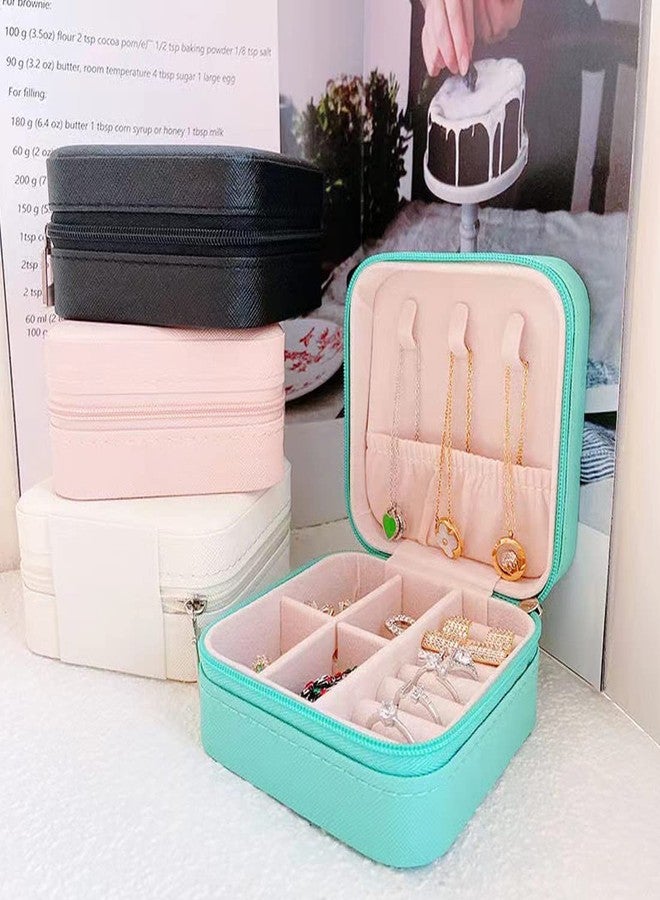 Serlife Travel Jewelry Organizer Box PU Leather Jewelry Travel Case Small Jewelry Boxes for Women Blue (Initial O) - Image 4