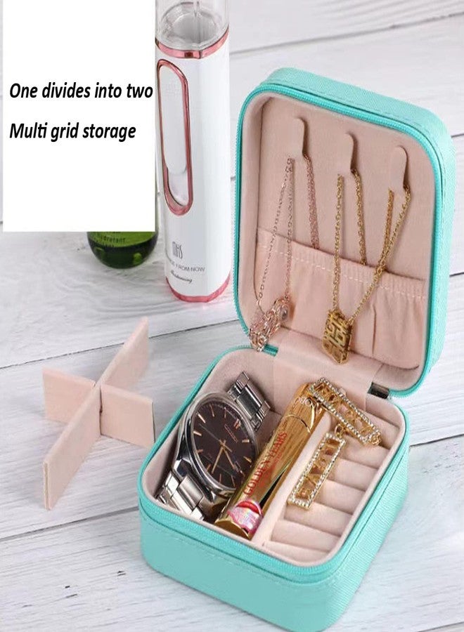 Serlife Travel Jewelry Organizer Box PU Leather Jewelry Travel Case Small Jewelry Boxes for Women Blue (Initial O) - Image 2