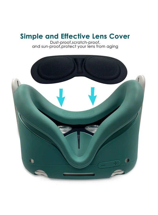 ملحقات الواقع الافتراضي / المعزز: غلاف سيليكون لجهاز Oculus Quest 2، يناسب سماعة الرأس Quest 2، يشمل حماية للسماعة، وسادات للعيون، ومقابض، معززات للواقع الافتراضي. - Image 4